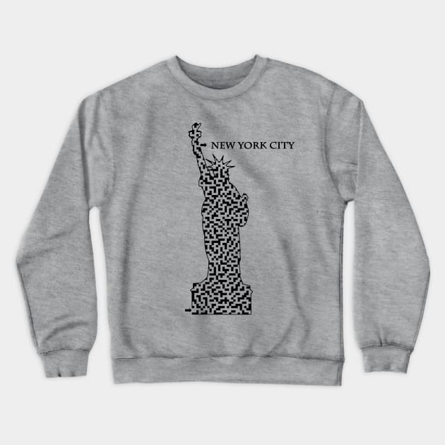 Statue of Liberty Shaped Maze & Labyrinth Crewneck Sweatshirt by gorff